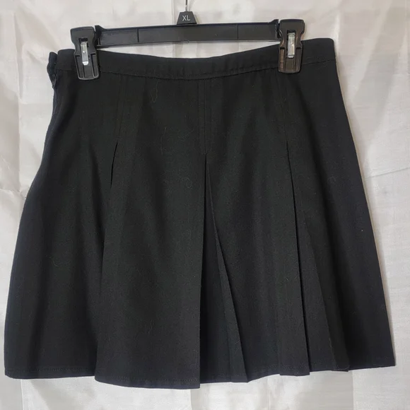 Black Pleated Skirt with Buckle Detail - Picture 2 of 2